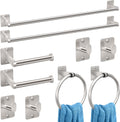 Brushed Nickel Bathroom Accessories Set 10-Piece - Complete Hardware