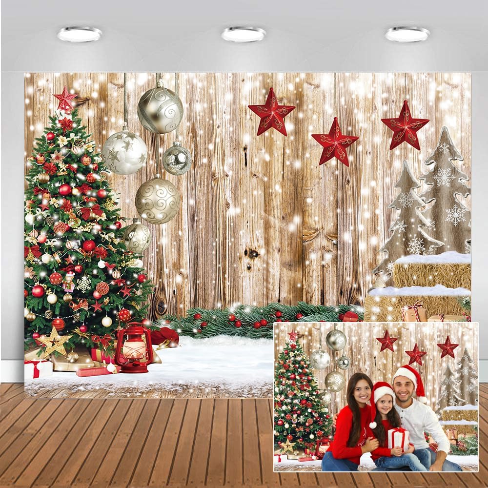 10X8FT Christmas Backdrop for Winter Snow and Family Parties