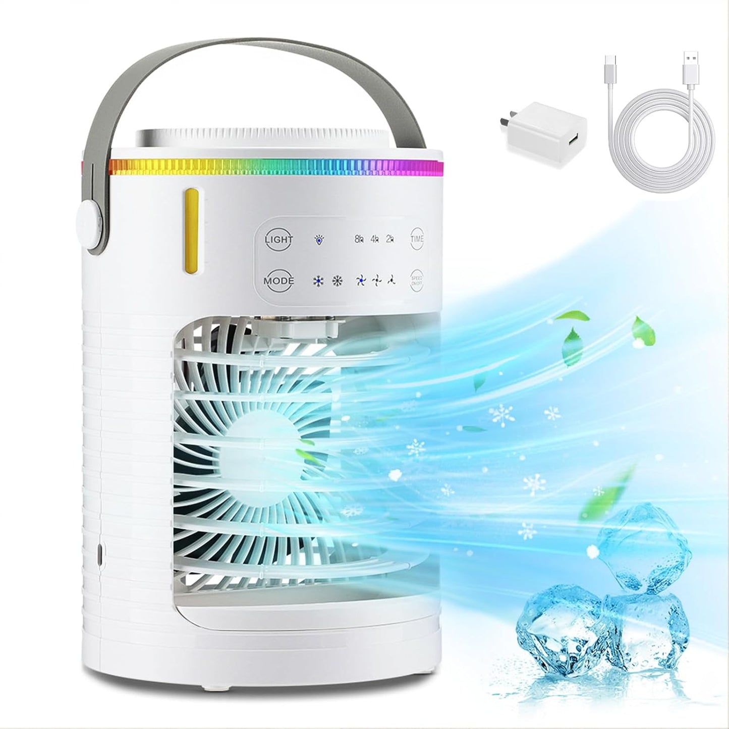 Portable Rechargeable Air Cooler with 3 Speeds & Timer