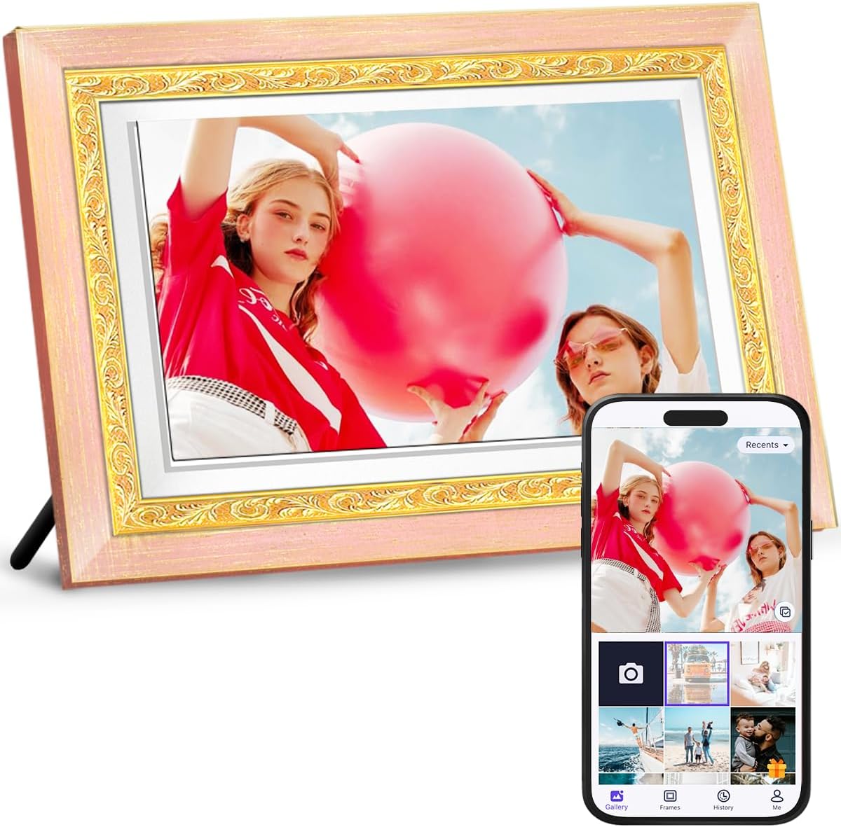 WiFi Digital Photo Frame with 10.1 Inch Touch Screen Display