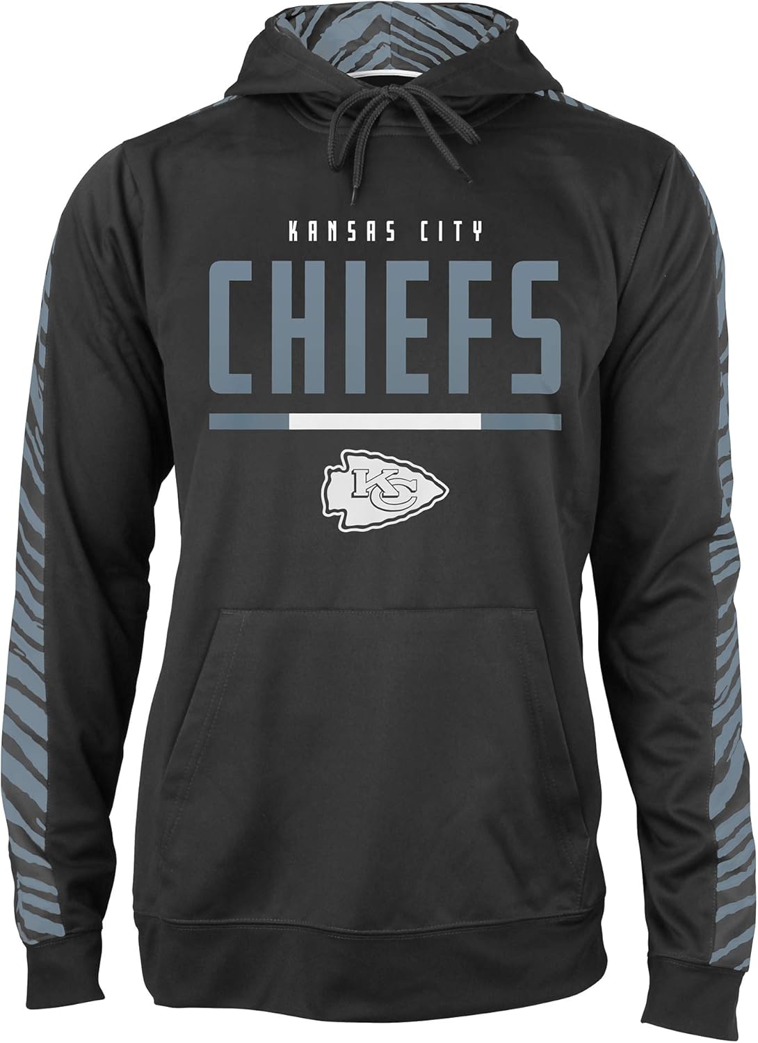 Zubaz NFL Men's Fleece Hoodie with Zebra Tonal Sleeve Panel