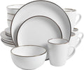 Gibson Home Rockaway Round Stoneware Dinnerware Set, Service for 4