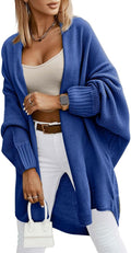 Oversized Cardigans for Women - Open Front Batwing Sleeve Long