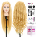 26 Inch Mannequin Head with Real Hair for Cosmetology Practice