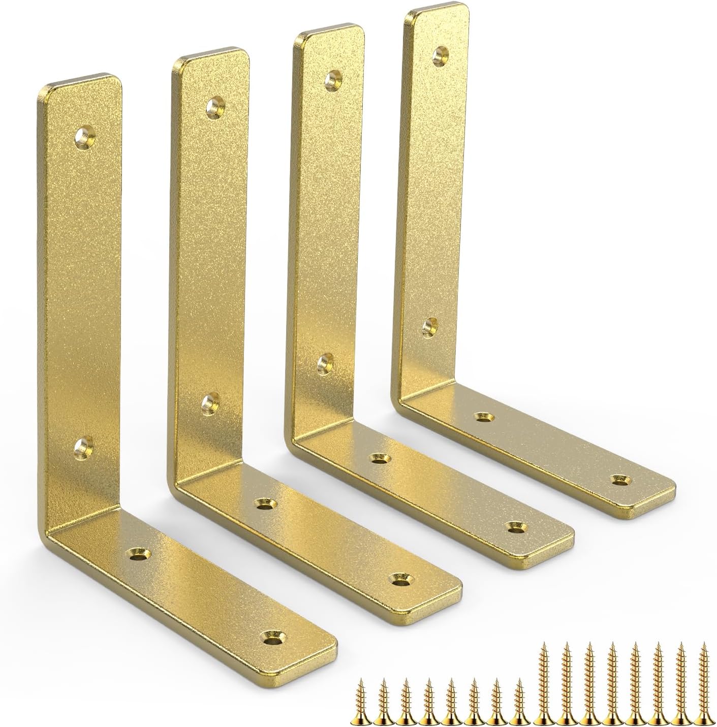 Gold Heavy Duty Shelf Brackets for Stylish Open Shelving