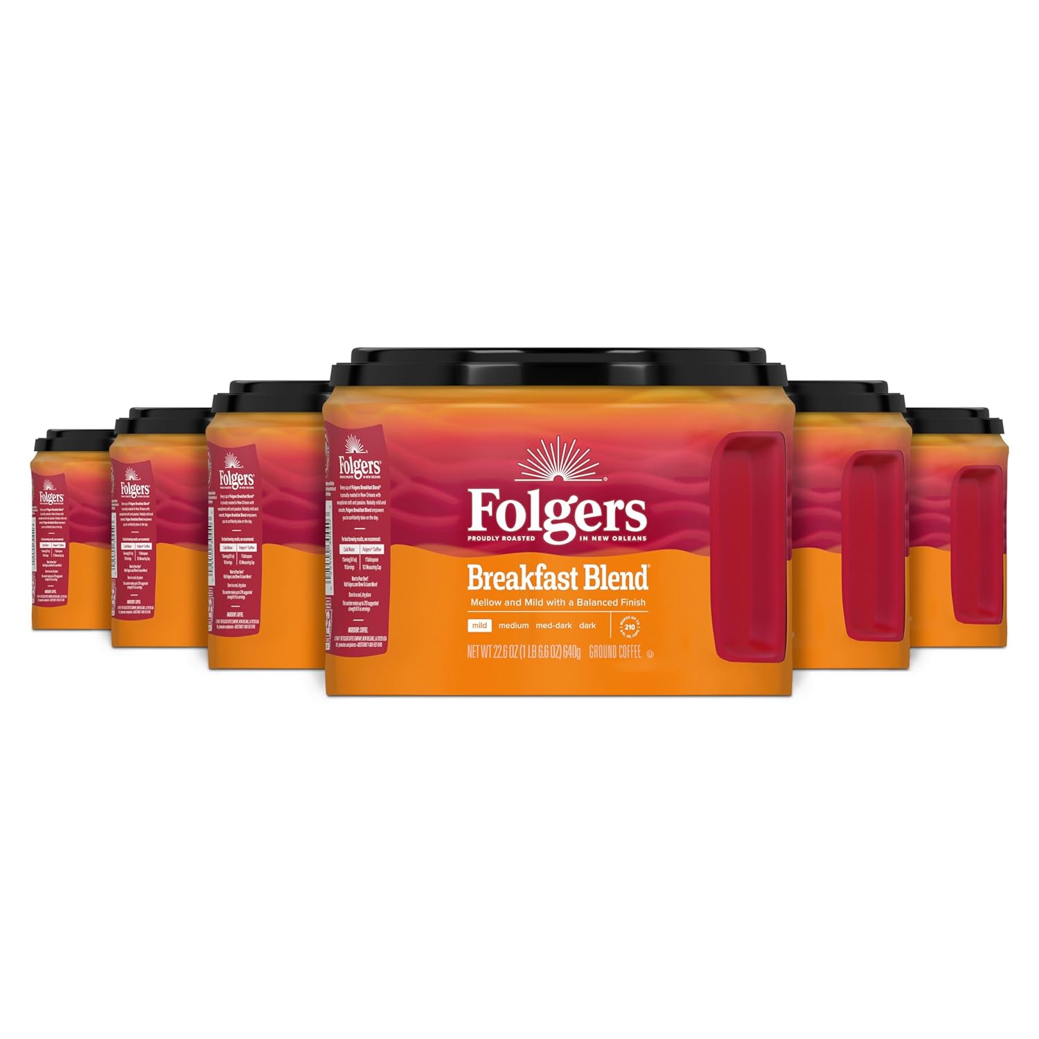 Folgers Breakfast Blend Mild Roast Ground Coffee, 22.6 Ounces