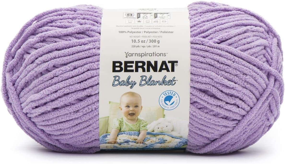 Bernat Baby Blanket Lilac Yarn - Super Bulky - Soft & Snuggly