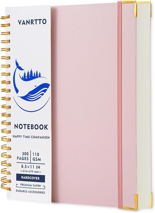 300-Page College Ruled Spiral Notebook, Thick 110 GSM Pages, Pink