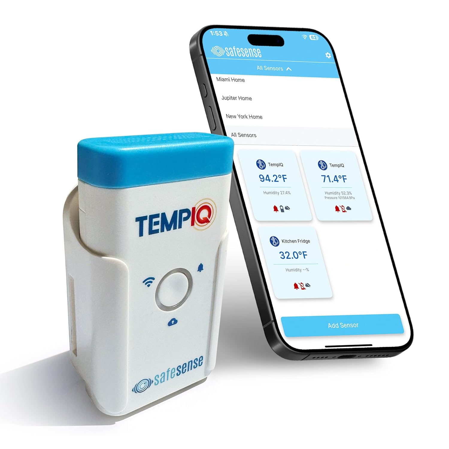 TEMPIQ Remote WiFi Temperature & Humidity Sensor for Home