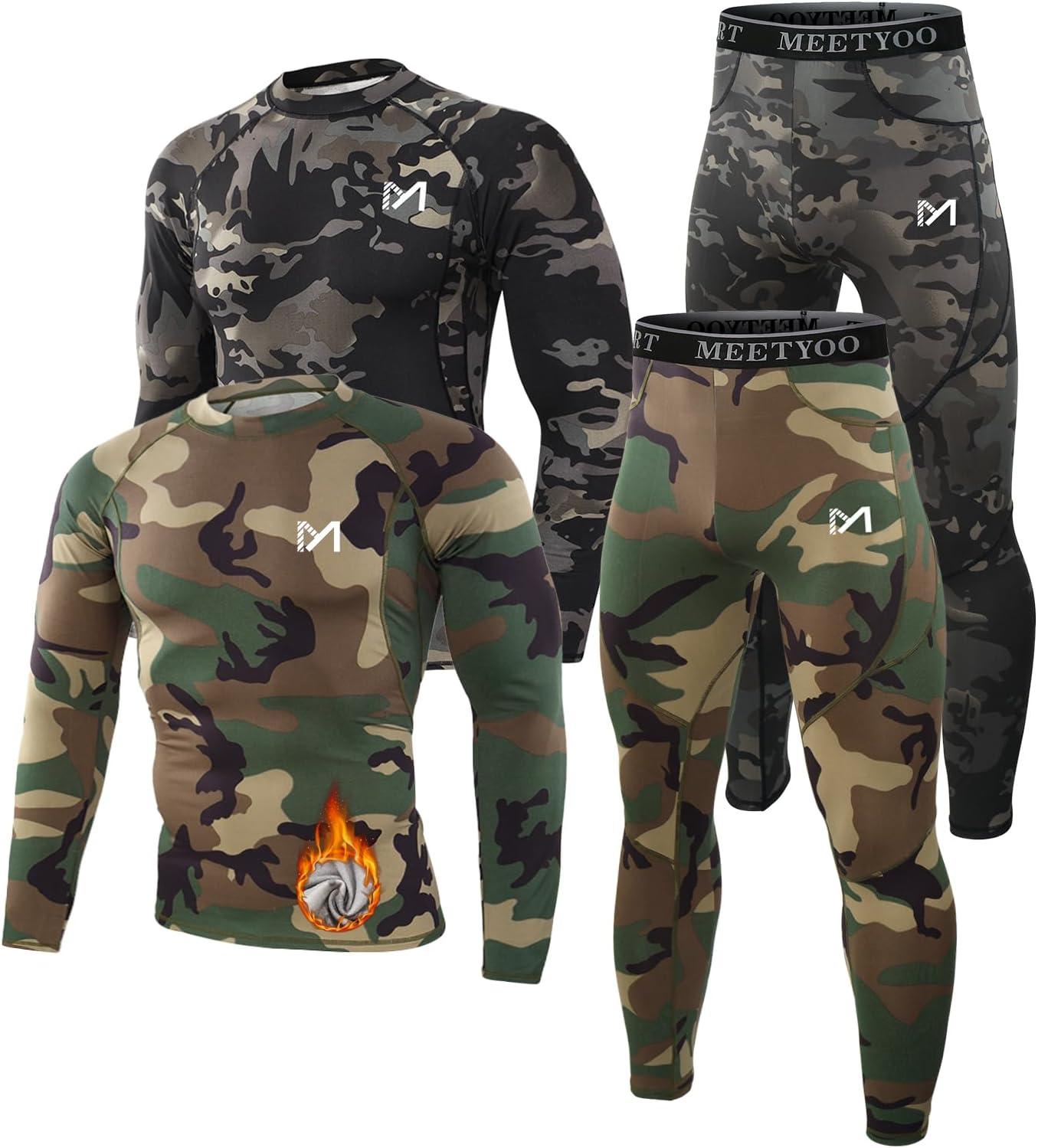 Thermal Underwear for Men - Base Layer Long Johns for Winter