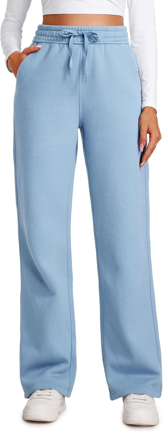 CRZ YOGA Cotton Fleece Lined Sweatpants for Women - Warm & Cozy
