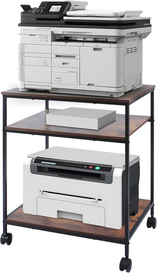 EMERIT Large Printer Stand with Adjustable Storage Shelf - Stable & Spacious Cart for Home Office