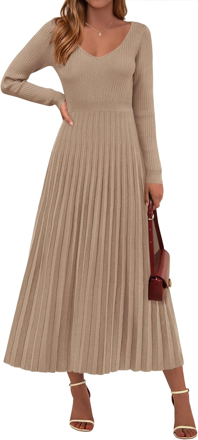 PRETTYGARDEN Women Sweater Dress for Elegant Fall Fashion