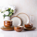 LERATIO Ceramic Dinnerware Set for 4 - Reactive Glaze, Oven Safe