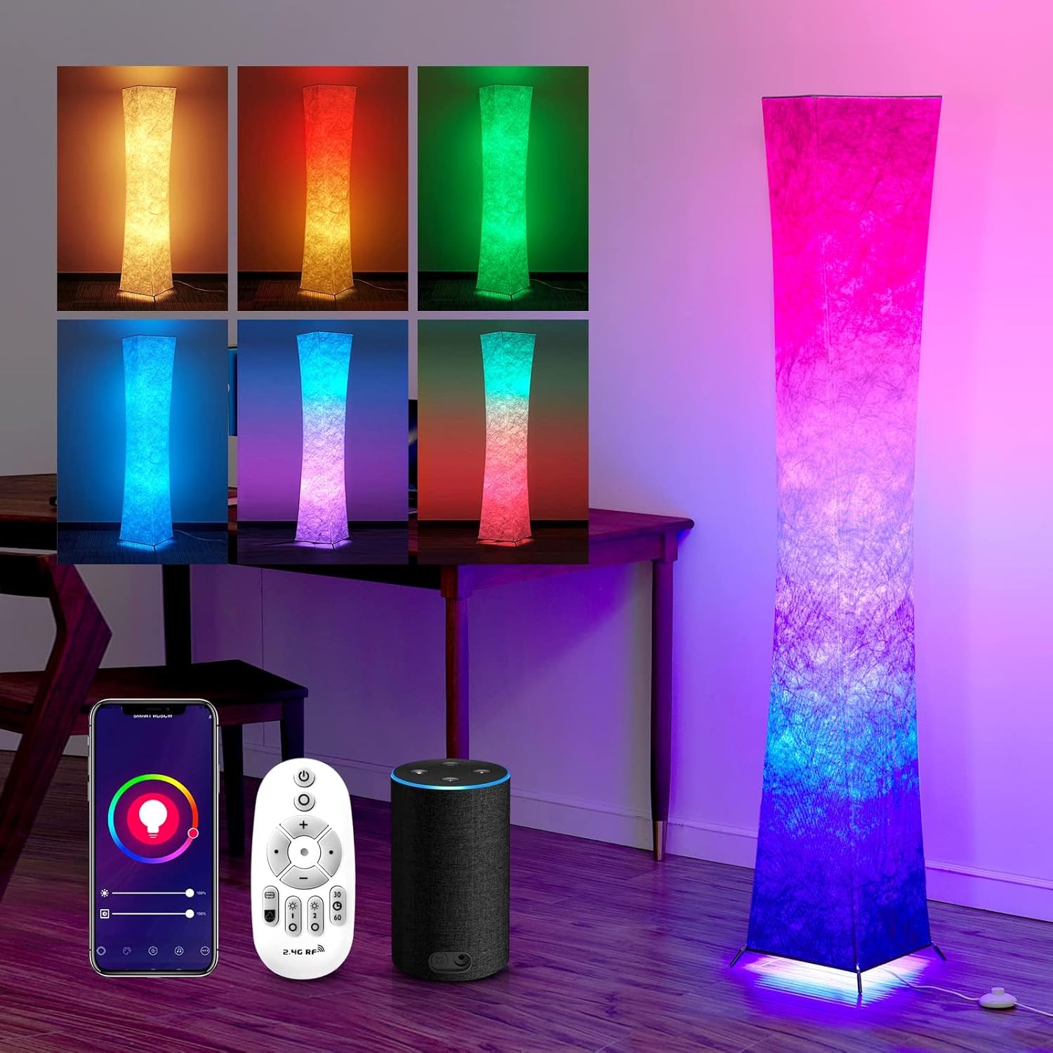 Chiphy Floor Lamp with RGB Color Changing LED Smart Bulbs