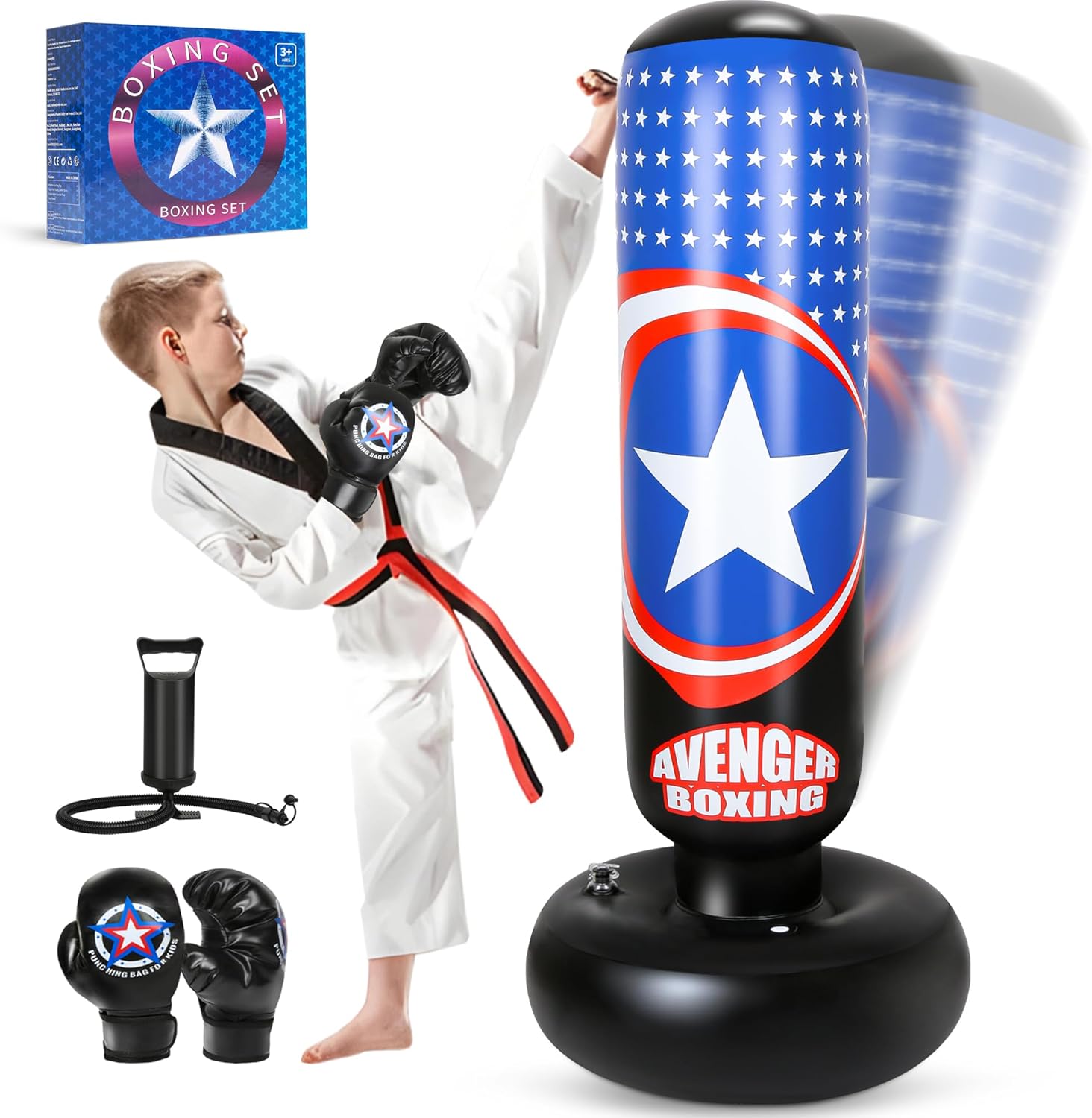 YasinKidz All Star 66 Inch Kids Punching Bag Set