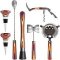 Totally Bamboo Marrakesh 7 Piece Bartender Kit - Colorful Bar Set