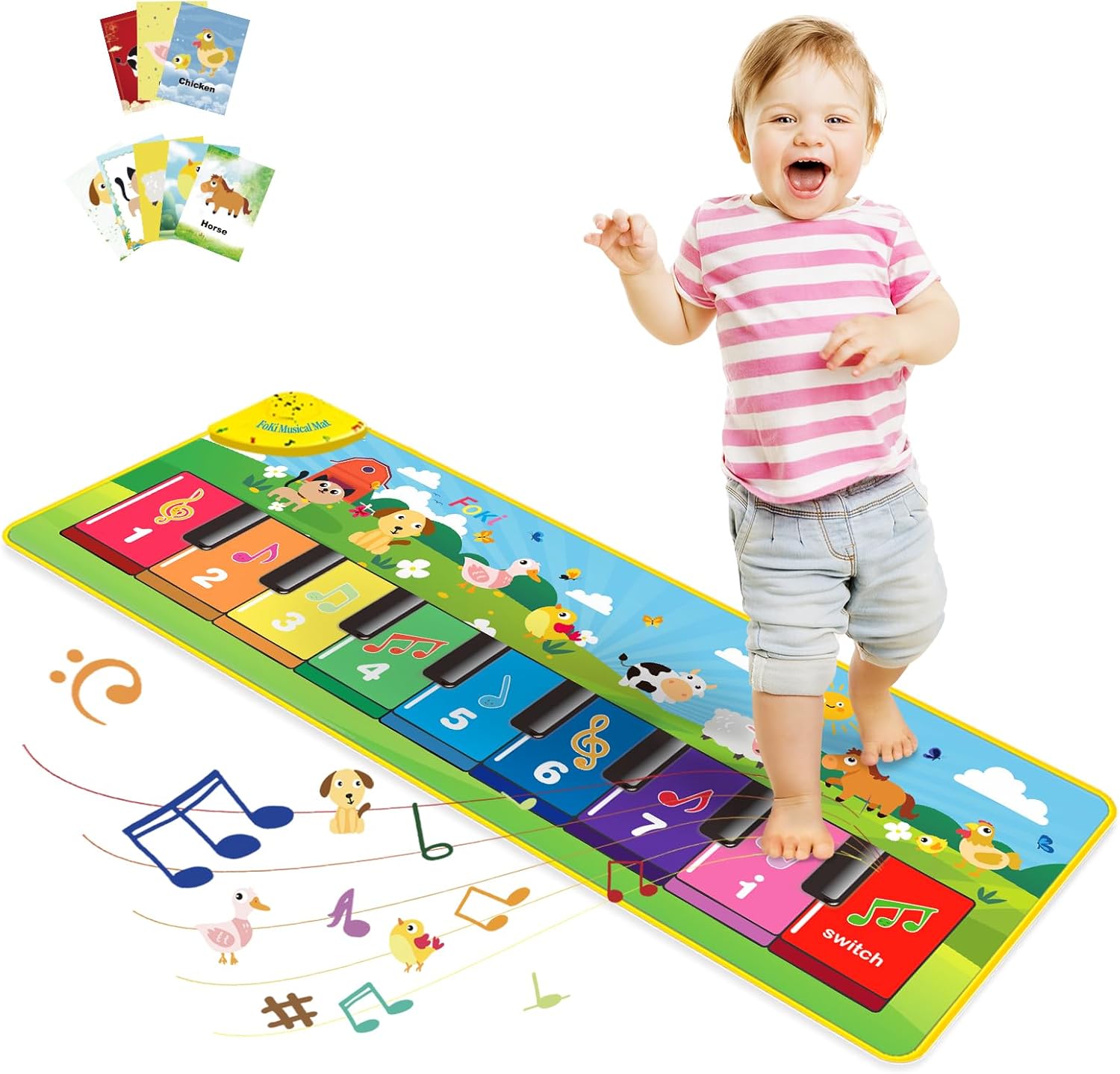 Foki Toddler Sensory Piano Mat: Educational Musical Fun