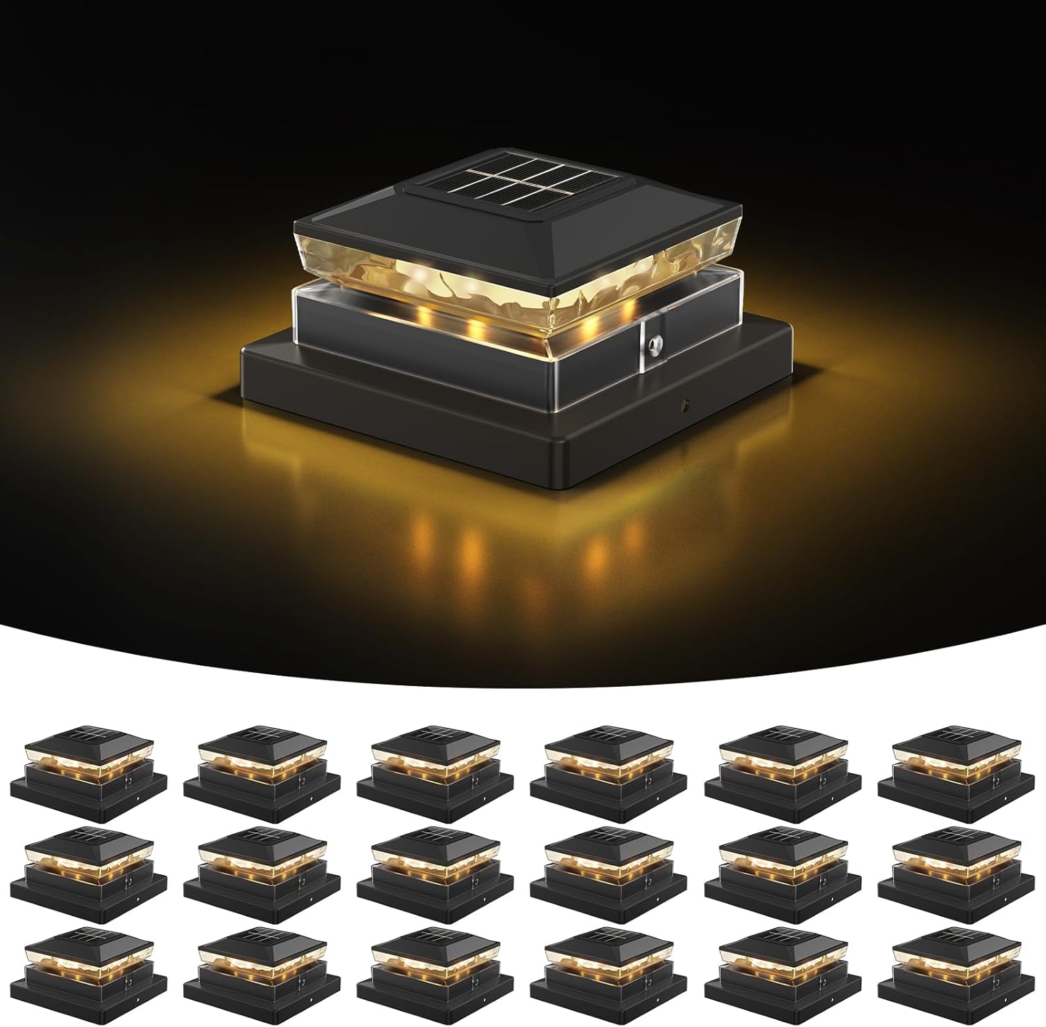 Solar Post Cap Lights for 4x4 and 5x5 Posts - 18 Pack