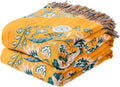 Boho Throw Blanket 100% Cotton Luxury Throw - Soft Reversible
