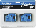 Brother P-Touch Tape Cartridge 1/2 in Blue on White - Durable Labels