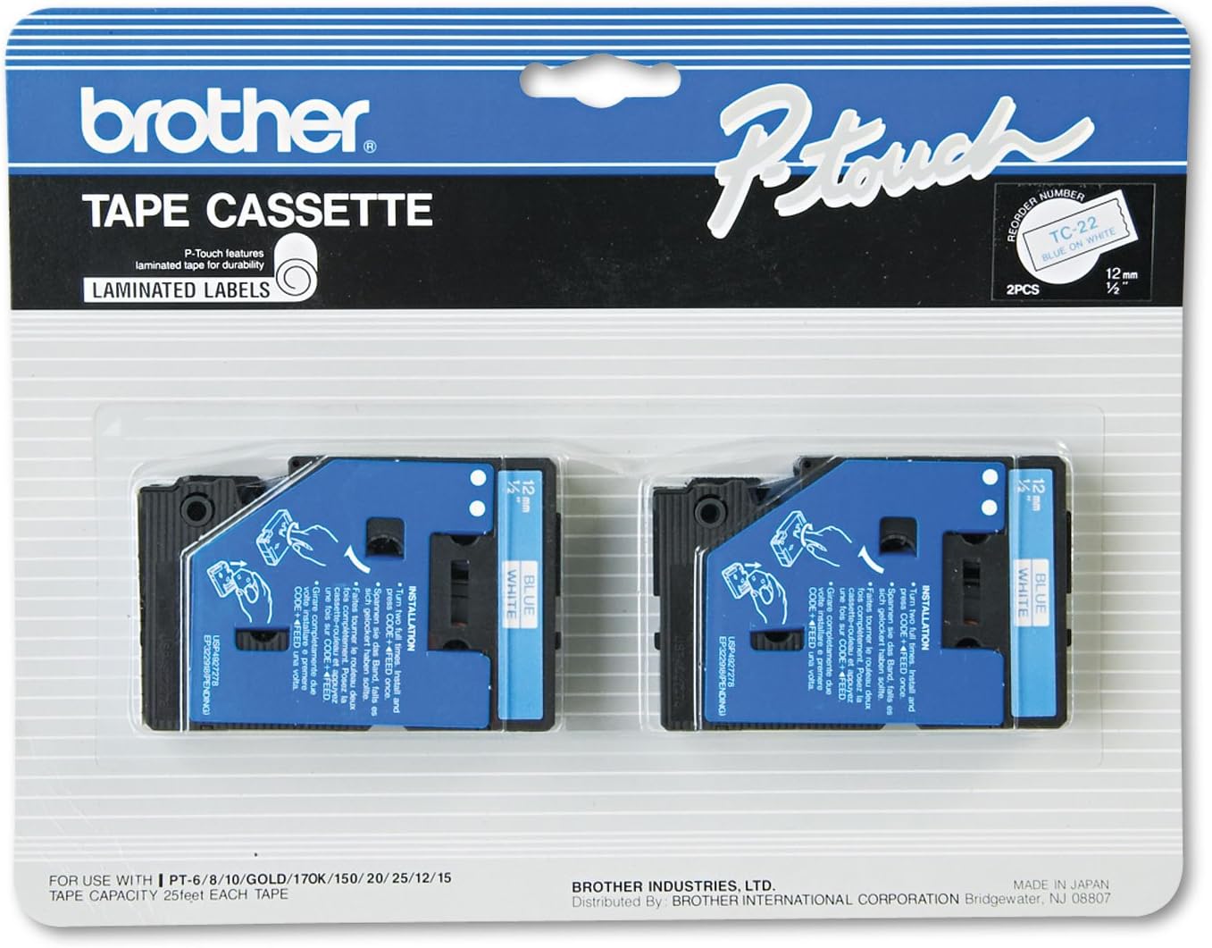 Brother TC22 P-Touch Tape Cartridge for Versatile Labeling Needs