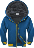 Unisex Kids Fleece Hoodie Sherpa Lined Jacket - Warm Zip Up