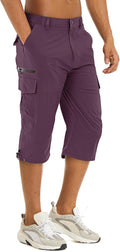 TACVASEN Men's Capri Hiking Cargo Shorts - Quick Dry Comfort