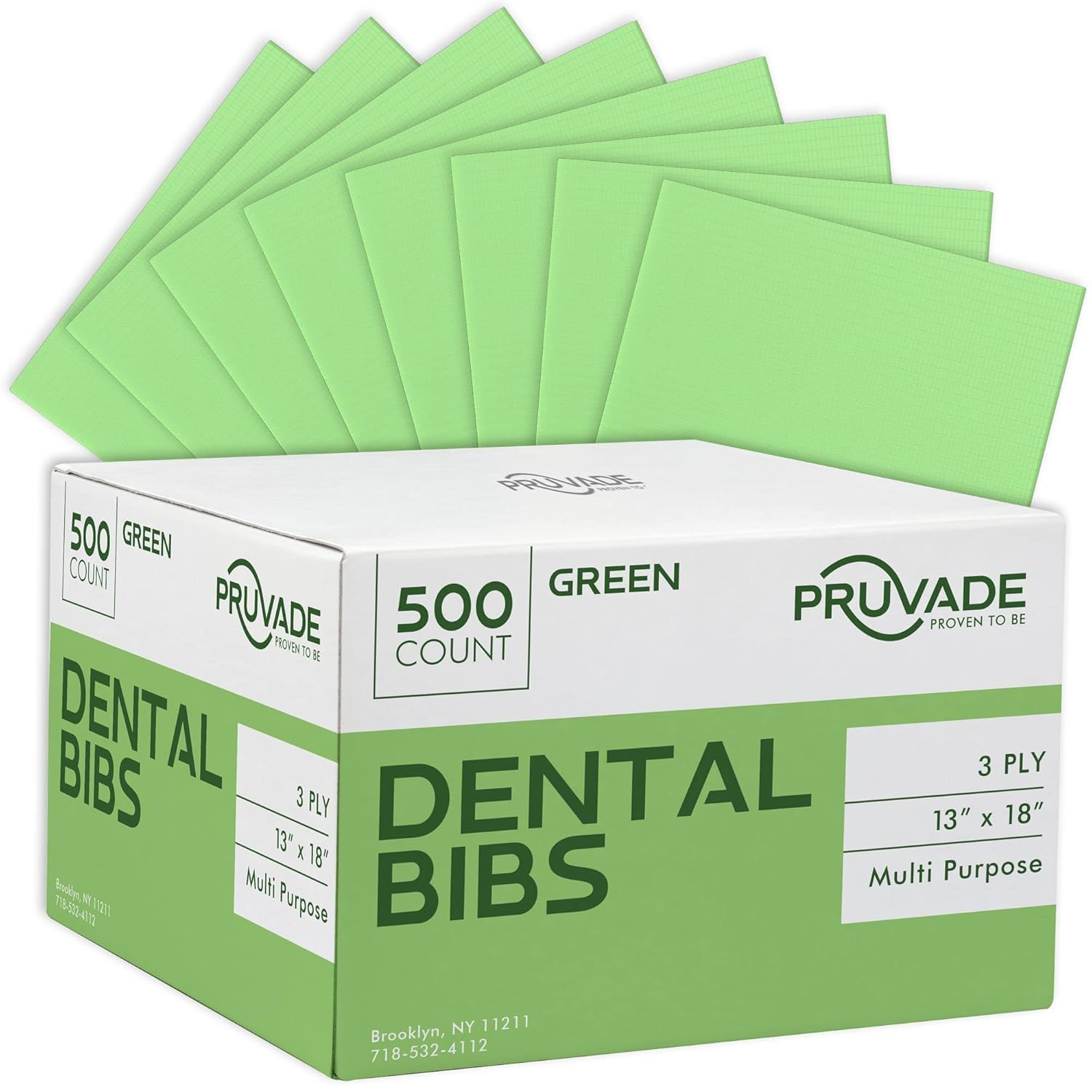 Dental Bibs 500 Pack Disposable 3-Ply Waterproof Hygiene Sheets