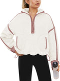 Yanekop Womens Quarter Zip Sherpa Fleece Pullover - Cozy (Style 5G19)