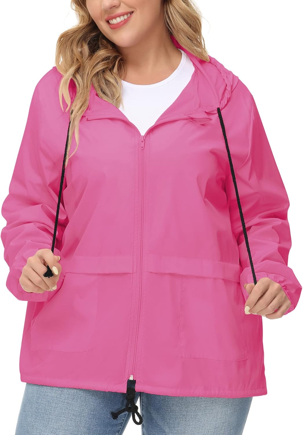 Plus Size Waterproof Raincoat for Women - Avoogue Windbreaker