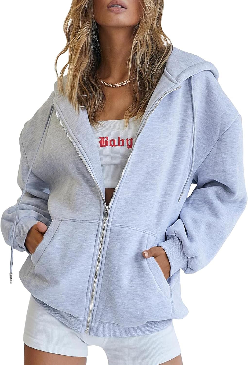 Trendy Queen Womens Zip Up Hoodies for Fall and Winter Fashion