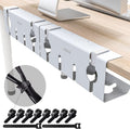 Under Desk Cable Management Tray 17in - No Drill Clamp-On Organizer