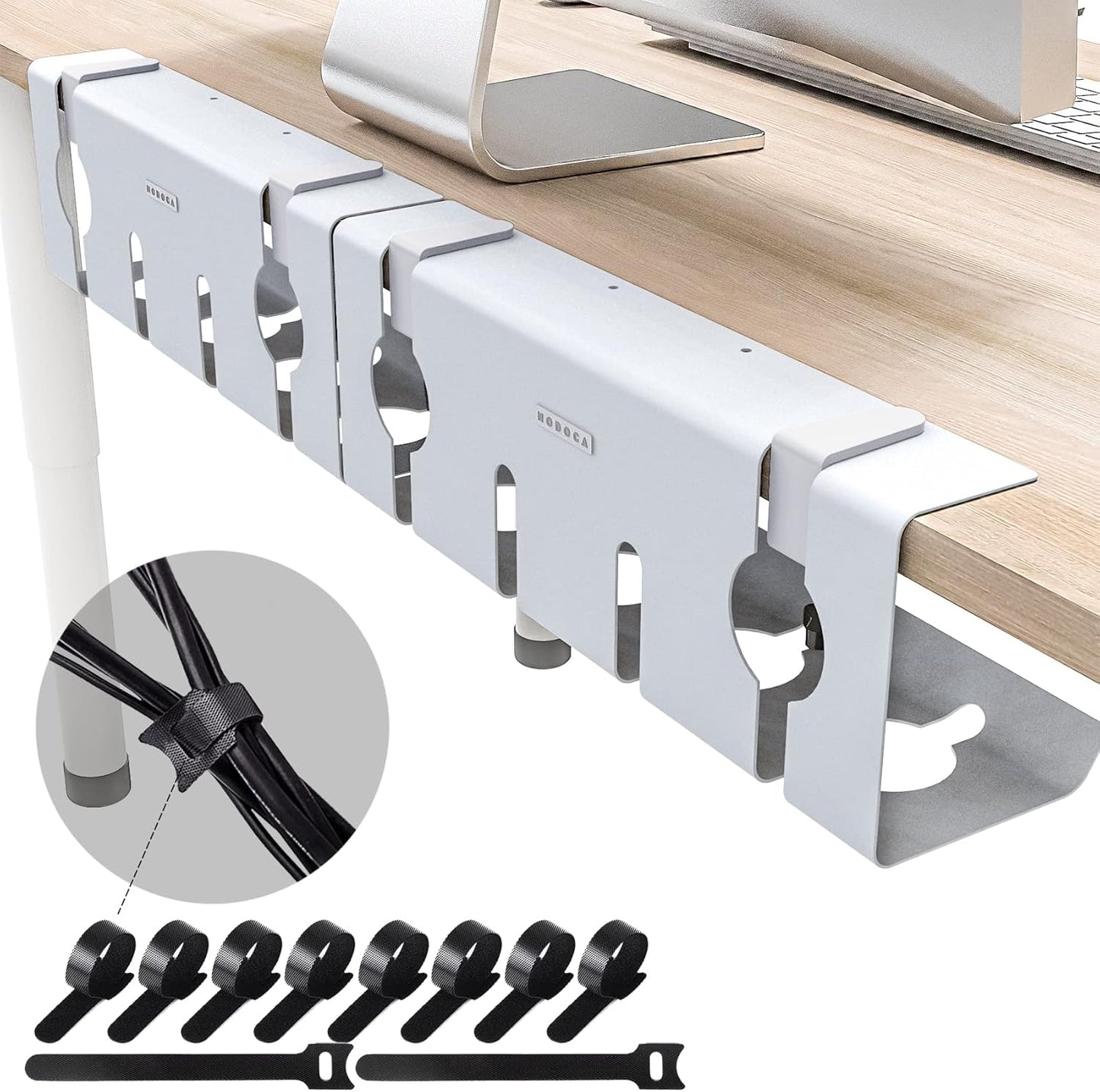 NODOCA No Drill Under Desk Cable Management Tray for Home Office