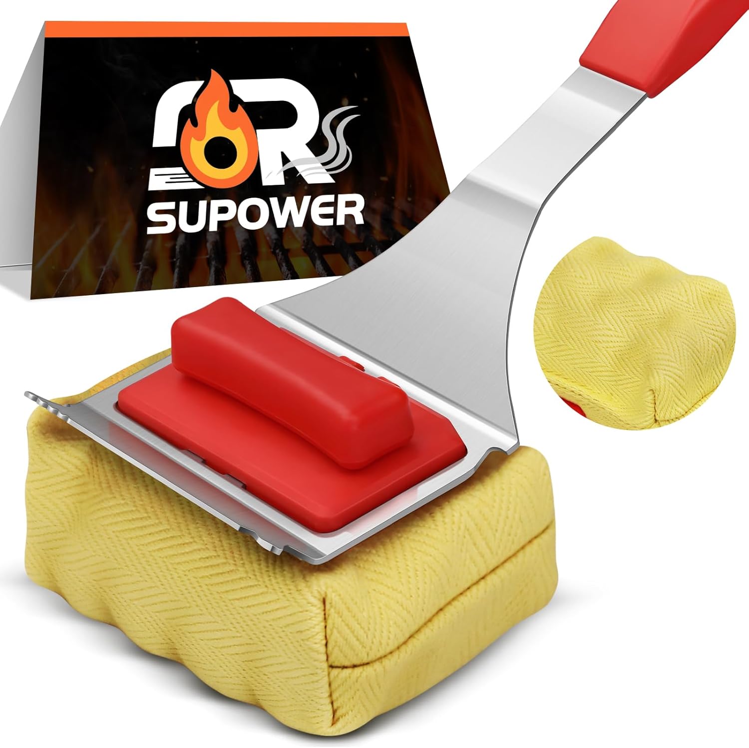Steam Safe Grill Cleaning Brush with 15in Handle for All Grates