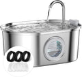 Cat Water Fountain Stainless Steel with Water Level Window - Quiet