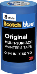 ScotchBlue Painter's Tape 0.94in x 60yds - 8 Rolls, Multi-Surface