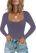 Chunpin Women's Sweetheart Neck Bodysuit - Smooth, Double-Lined Fit