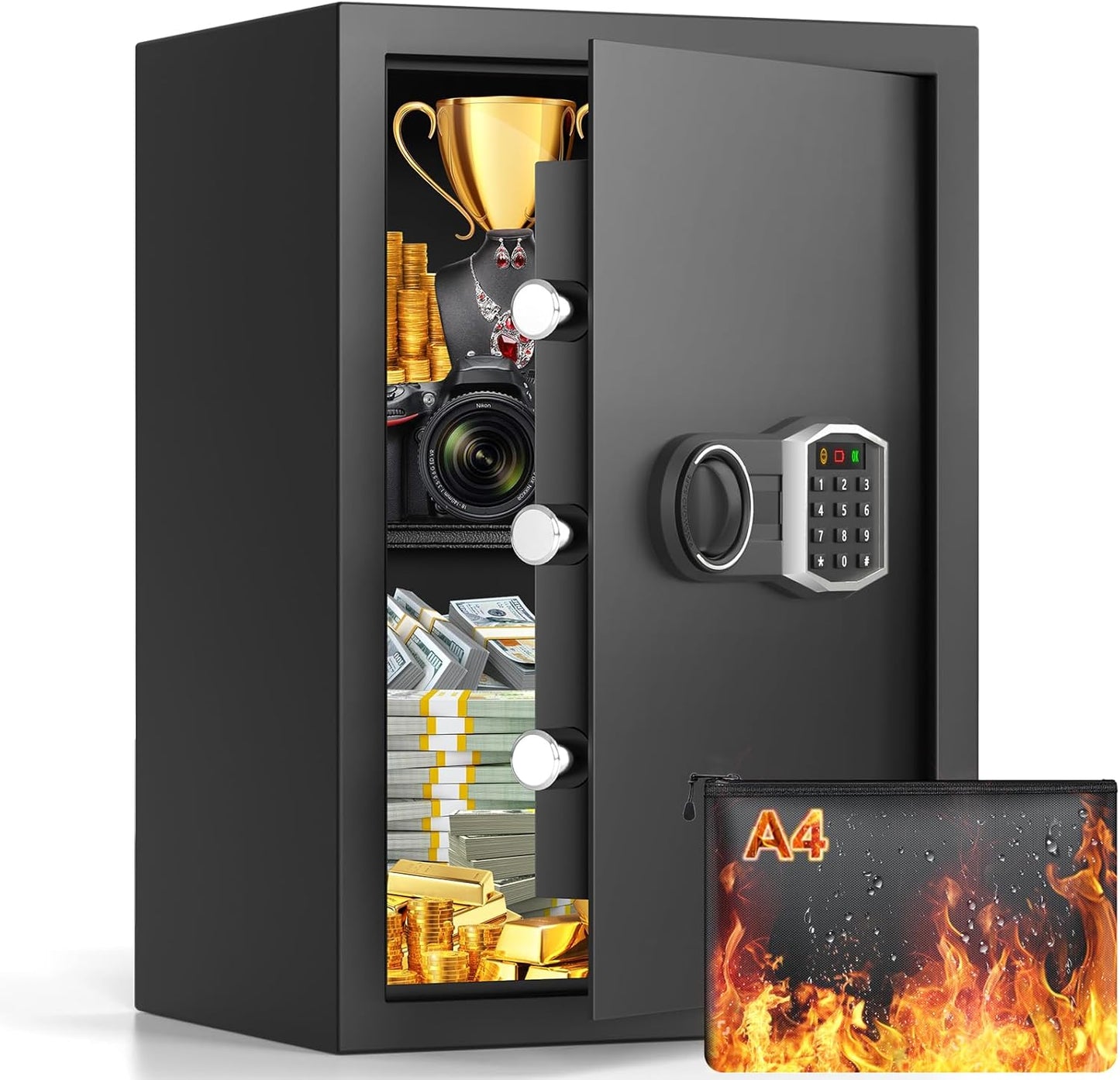 3.0 Cub Large Home Safe Fireproof Waterproof for Valuables