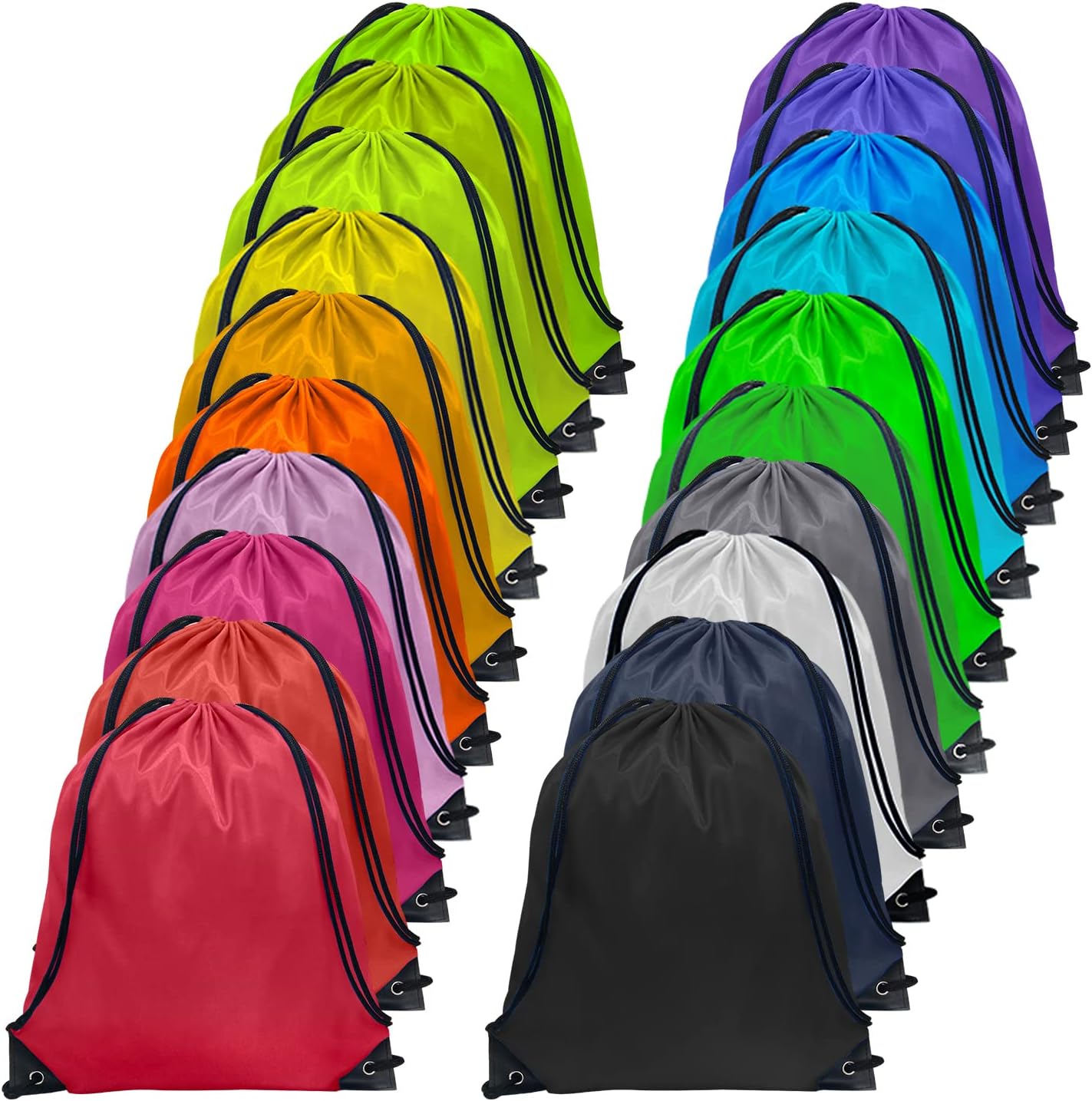 GoodtoU Drawstring Bags Bulk - 40 Pcs Colorful Cinch Bags