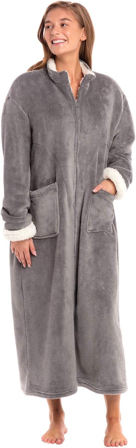 Plush Zipper Robes for Plus Size by Alexander Del Rossa