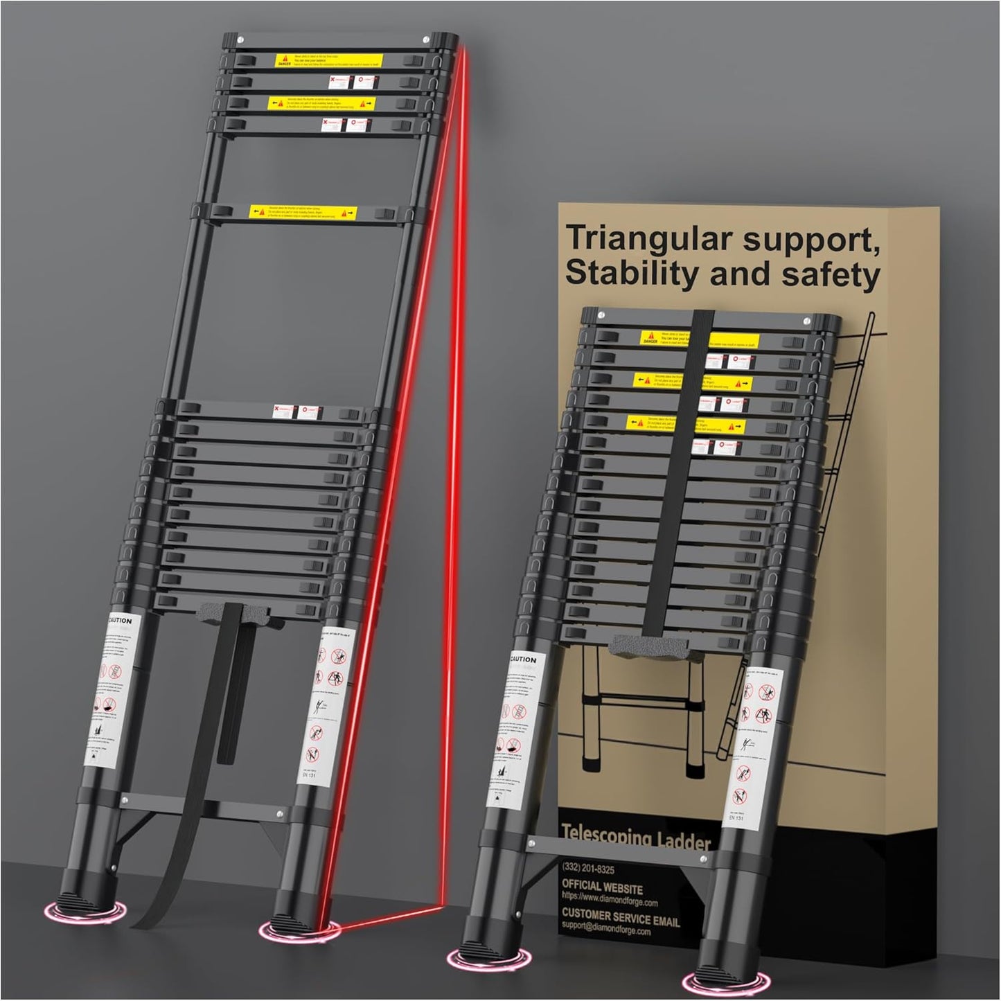 Telescoping Ladder Extension for Home and Travel - 16.5 FT