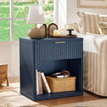 Fluted Nightstand with Charging Station - 23 in Farmhouse Night Stand