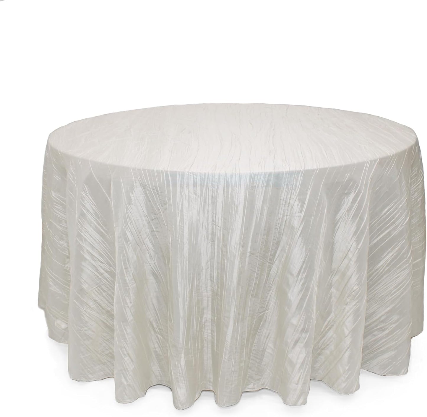 132 Inch Round Crinkle Taffeta Tablecloth for Elegant Events