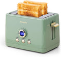 2 Slice Toaster Retro Bread Toaster with LED Timer - Compact