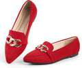Women's Loafers Chain Flats with 2X Memory Foam - Comfortable Work