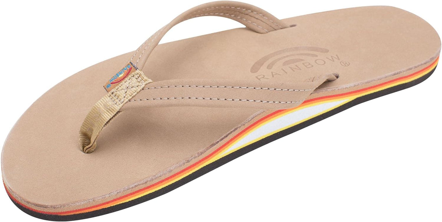 Rainbow Sandals Women's Single Layer Leather Sandal with Comfort