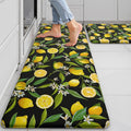Lemon Kitchen Mats for Floor Set of 2 - Anti Fatigue Cushioned