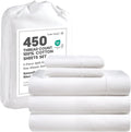 LANE LINEN Split King Sheets Set 450 TC 100% Cotton Sateen - Cooling