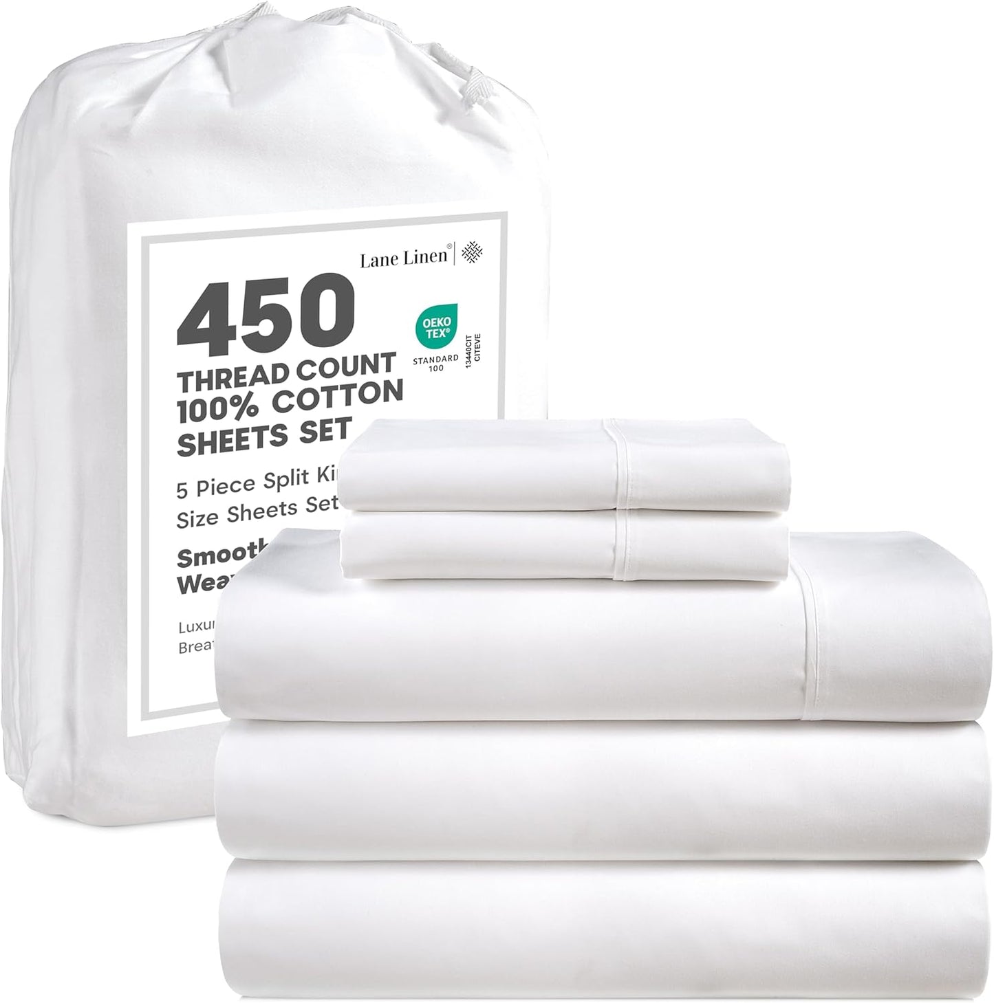 Luxury Split King Sheets Set by Lane Linen for Ultimate Comfort